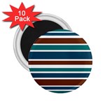 Teal Brown Stripes 2.25  Magnets (10 pack)  Front