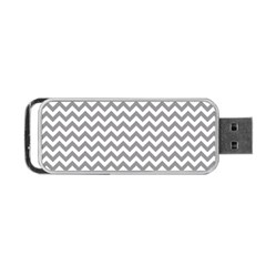 Medium Grey & White Zigzag Pattern Portable Usb Flash (one Side) by Zandiepants