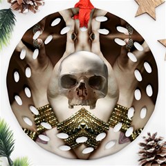 Skull Magic Round Filigree Ornament (2side) by icarusismartdesigns