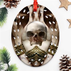 Skull Magic Oval Filigree Ornament (2-side)  by icarusismartdesigns