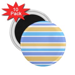 Blue Yellow Stripes 2 25  Magnets (10 Pack)  by BrightVibesDesign