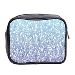 Blue Ombre feather pattern, white, Mini Toiletries Bag (Two Sides) Back