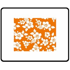 Orange Hawaiian Double Sided Fleece Blanket (medium)  by AlohaStore