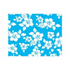 Light Blue Hawaiian Double Sided Flano Blanket (medium)  by AlohaStore