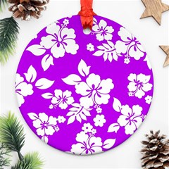 Purple Hawaiian Ornament (round)  by AlohaStore