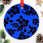 Dark Blue Hawaiian Ornament (Round)  Front