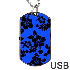 Dark Blue Hawaiian Dog Tag Usb Flash (one Side) by AlohaStore