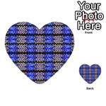 Pattern Tile Blue White Green Multi-purpose Cards (Heart)  Front 3