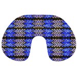 Pattern Tile Blue White Green Travel Neck Pillows Back