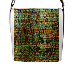 Multicolored Digital Grunge Print Flap Messenger Bag (l)  by dflcprints