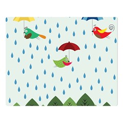 Birds In The Rain Double Sided Flano Blanket (large)  by justynapszczolka