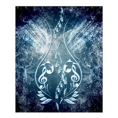 Music, Decorative Clef With Floral Elements In Blue Colors Shower Curtain 60  X 72  (medium)  by FantasyWorld7