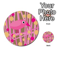 Pink Bird Multi-purpose Cards (round)  by Valentinaart