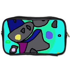 Blue Comic Abstract Toiletries Bags 2-side by Valentinaart