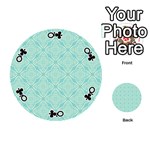 Light Blue Lattice Pattern Playing Cards 54 (Round)  Front - ClubQ