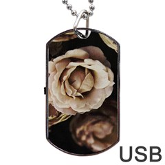 Roses Flowers Dog Tag Usb Flash (two Sides)  by vanessagf