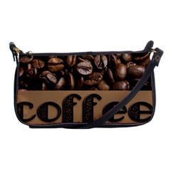 Funny Coffee Beans Brown Typography Shoulder Clutch Bags by yoursparklingshop