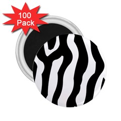 Zebra Horse Skin Pattern Black And White 2 25  Magnets (100 Pack)  by picsaspassion