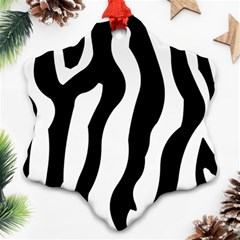 Zebra Horse Skin Pattern Black And White Ornament (snowflake)  by picsaspassion