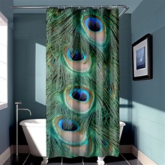 Peacock Feathers Macro Shower Curtain 36  X 72  (stall)  by GiftsbyNature