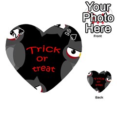 Trick Or Treat - Owls Playing Cards 54 (heart)  by Valentinaart