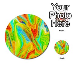 Happy Multicolor Painting Multi-purpose Cards (round)  by designworld65