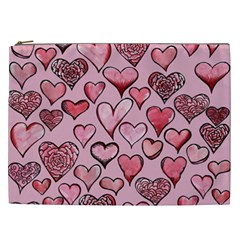 Artistic Valentine Hearts Cosmetic Bag (xxl)  by BubbSnugg