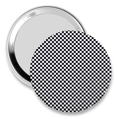 Sports Racing Chess Squares Black White 3  Handbag Mirrors by EDDArt