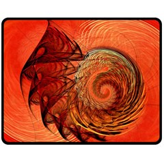 Nautilus Shell Abstract Fractal Fleece Blanket (medium)  by designworld65