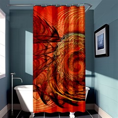 Nautilus Shell Abstract Fractal Shower Curtain 36  X 72  (stall)  by designworld65