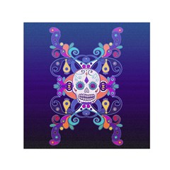 Día De Los Muertos Skull Ornaments Multicolored Small Satin Scarf (square) by EDDArt