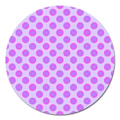 Pastel Pink Mod Circles Magnet 5  (round) by BrightVibesDesign