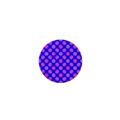 Bright Mod Pink Circles On Blue 1  Mini Magnets by BrightVibesDesign