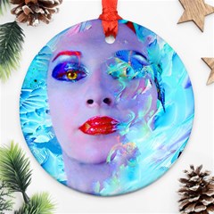 Swimming Into The Blue Ornament (round)  by icarusismartdesigns