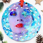 Swimming Into The Blue Ornament (Round Filigree)  Front