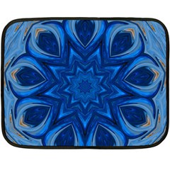 Blue Blossom Mandala Double Sided Fleece Blanket (mini)  by designworld65