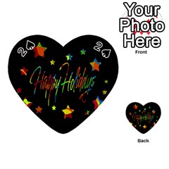 Happy Holidays Playing Cards 54 (heart)  by Valentinaart