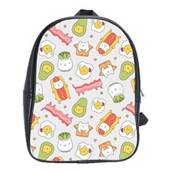 Funny Cat Food Succulent Pattern  School Bags (xl)  by kostolom3000shop