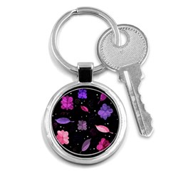 Purple And Pink Flowers  Key Chains (round)  by Valentinaart