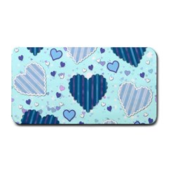 Light And Dark Blue Hearts Medium Bar Mats by LovelyDesigns4U