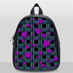 Purple Love School Bags (small)  by Valentinaart