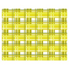 Yellow Plaid Pattern Double Sided Flano Blanket (medium)  by Valentinaart