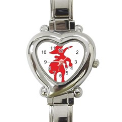 Grotesque Red Creature  Heart Italian Charm Watch by dflcprints