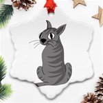 Gray cat Ornament (Snowflake)  Front