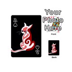 Red abstract cat Playing Cards 54 (Mini)  Front - SpadeA