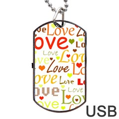 Valentine s Day Pattern Dog Tag Usb Flash (two Sides)  by Valentinaart