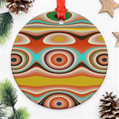 Oval Circle Patterns Ornament (round)  by digitaldivadesigns