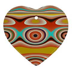 Oval Circle Patterns Heart Ornament (2 Sides) by digitaldivadesigns