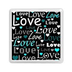 Valentine s Day Pattern - Cyan Memory Card Reader (square)  by Valentinaart