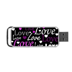 Valentine s Day Pattern - Purple Portable Usb Flash (two Sides) by Valentinaart